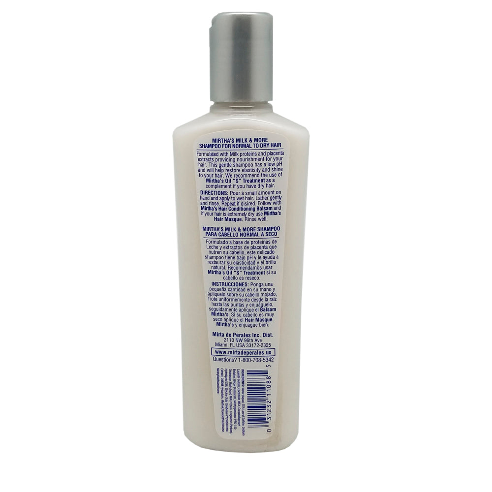 Mirta De Perales Milk Shampoo, Milk Proteins, Deep Hydration, For Dry Hair 8 Oz. Pack of 4