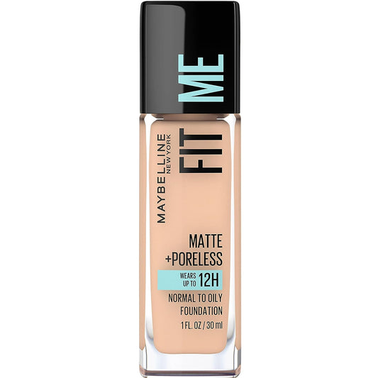Maybelline Fit Me Matte + Poreless Liquid Foundation Makeup, 125 Nude Beige