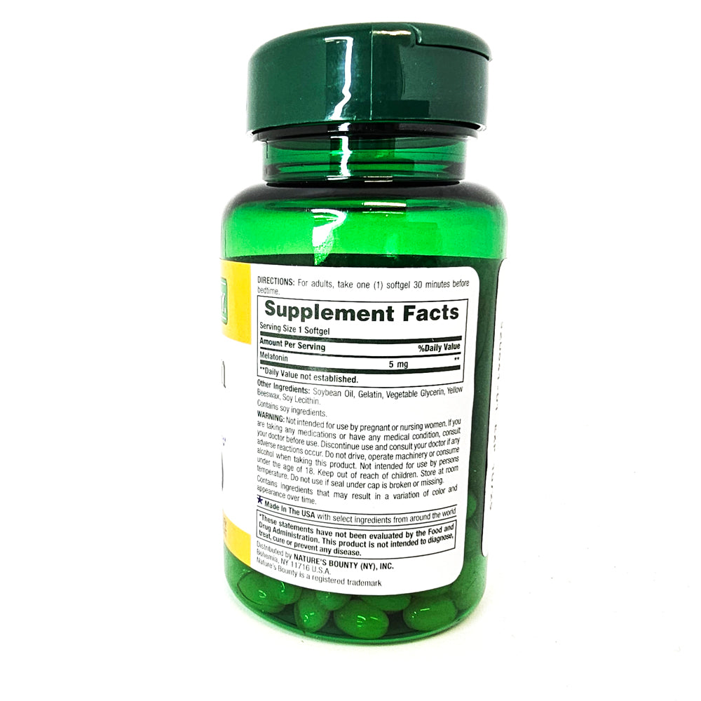 Nature's Bounty Melatonin. Promotes Relaxation & Sleep Health. 5 mg. 90 Softgels