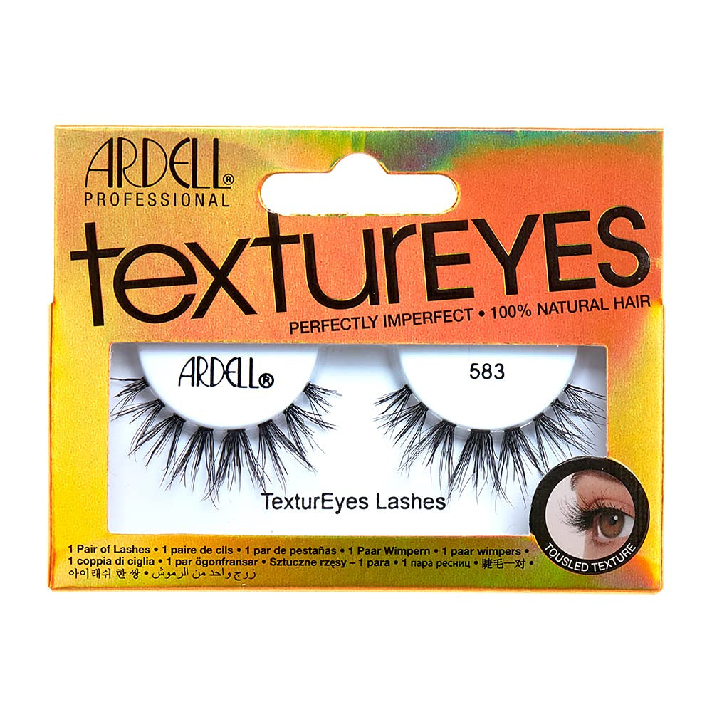 Ardell Professional TexturEyes 581 Eyelashes. 100% Natural. Tousled Look. 1 Pair