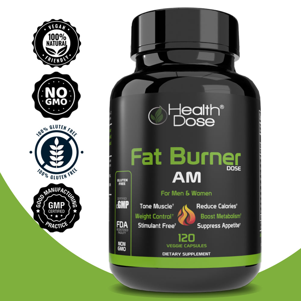 Fat Burner Kit by Health Dose - AM Day Time 120 Capsules & PM Nighttime 60, (Vegetarian Capsules).