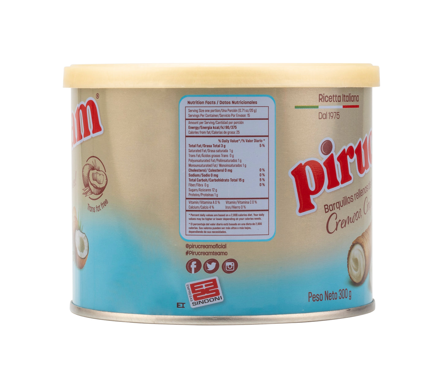 Pirucream Coconut Large Can 10.59 Oz - Pack of 3