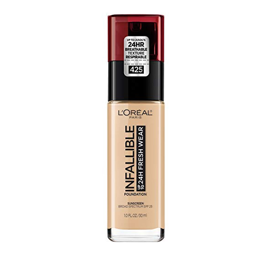 L'Oreal Paris Infallible up to 24 Hour Fresh Wear Foundation. Linen 425. 1 fl.oz