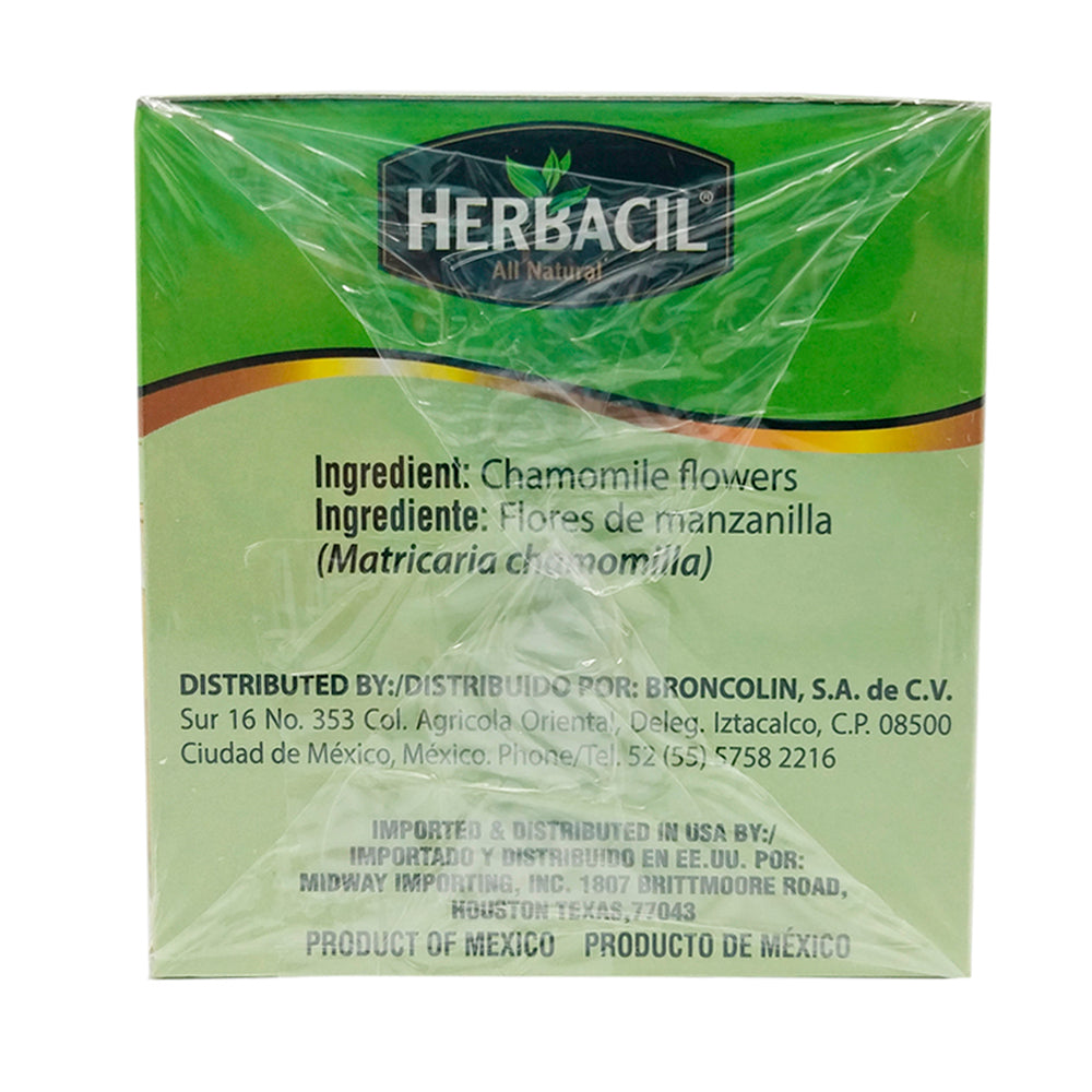 Herbacil Chamomile / Manzanilla Tea 25-Bags 0.88 Oz / 25 g. Pack of 3