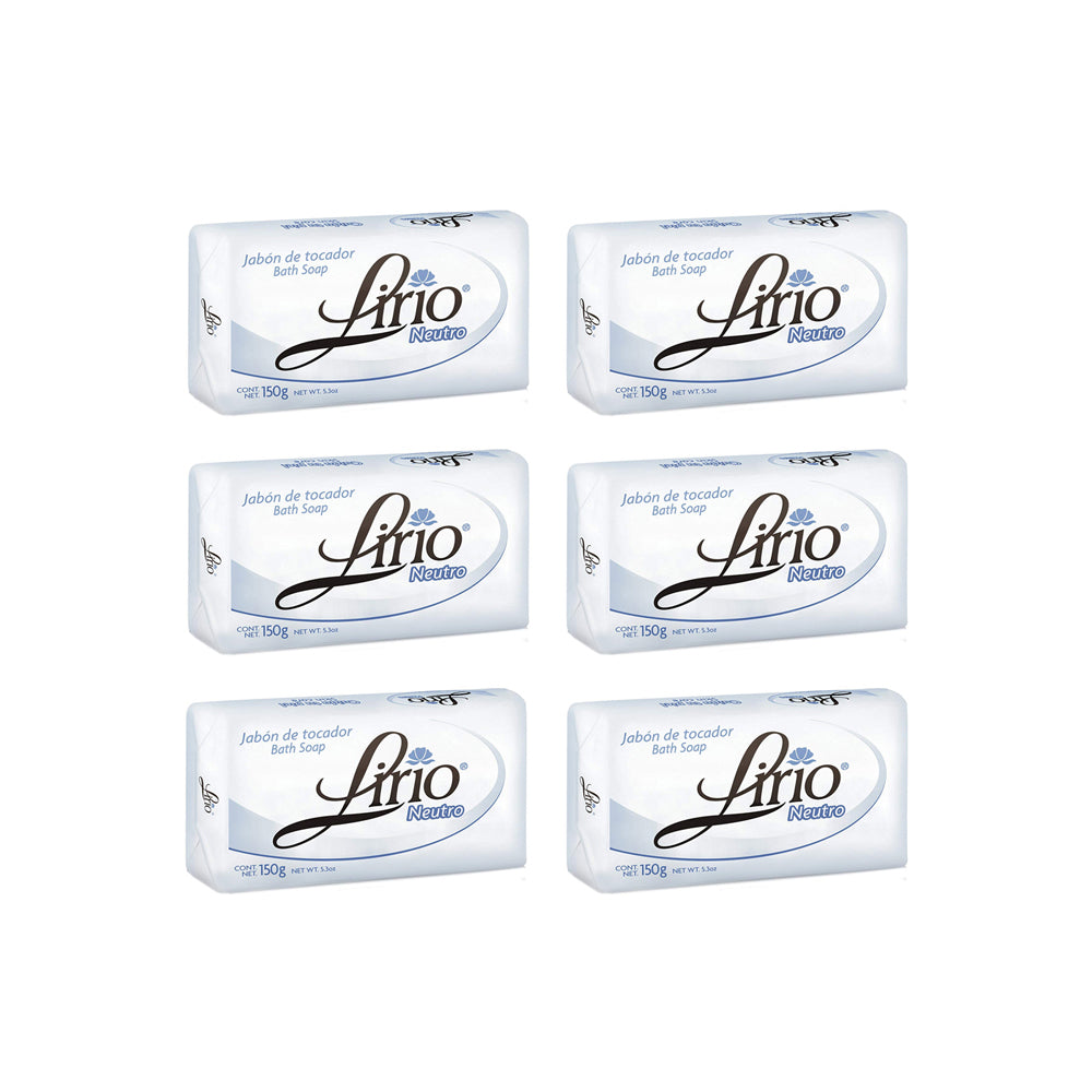 Lirio - Neutro Bar Soap 5.3 Ounces. Pack of 6