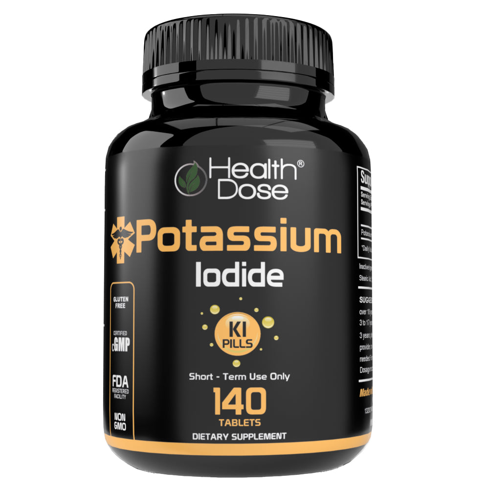 HealthDose Potassium Iodide KI Supplement. Thyroid Support. 130mg. 140 Tablets
