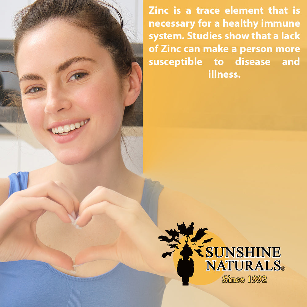 Sunshine Naturals Zinc Gluconate. Strong Immune System Booster. 100 mg. 120 Tabs