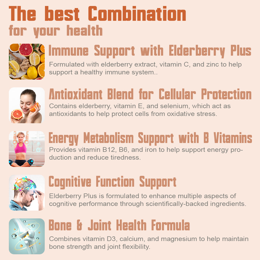 Health Dose Elderberry Immunedose With Vitamin C, Turmeric, Zinc & More 120 Caps