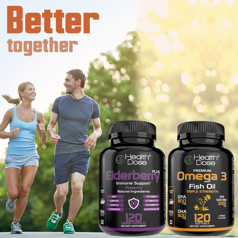 Health Dose Elderberry Immunedose With Vitamin C, Turmeric, Zinc & More 120 Caps