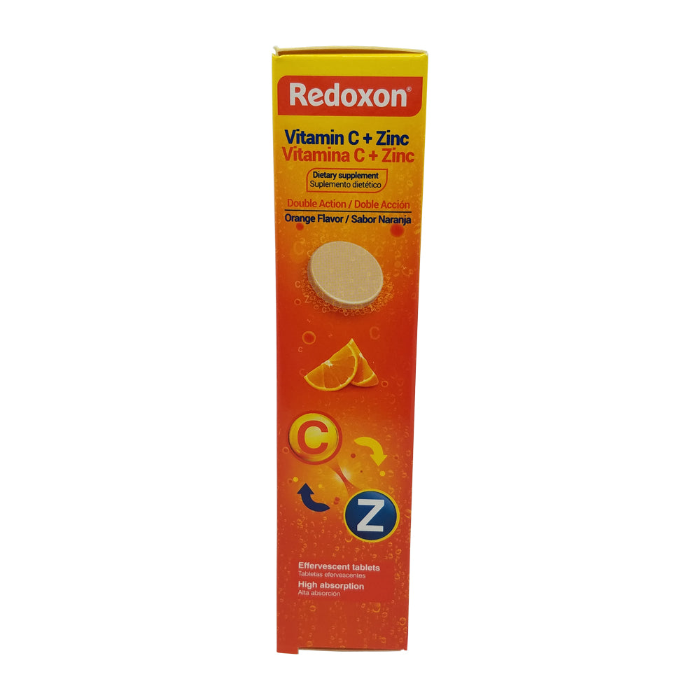 Redoxon Vitamin C with Zinc, Orange Flavored, 20 Ct, 2.82 Oz / 80 gr. Pack Of 6