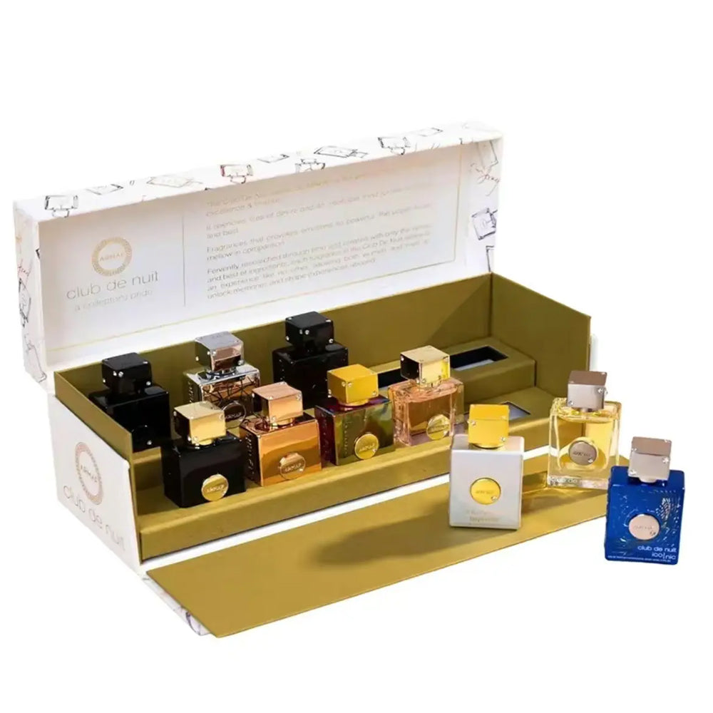 Armaf Club De Nuit 10-Piece Luxury Parfum Discovery Set - 10 x 0.017 oz (5ml) Deluxe Travel Minis