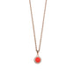 Bering Set. Rose Gold Steel with Red Crystal Necklace and Ear Studs. 427-707-Red