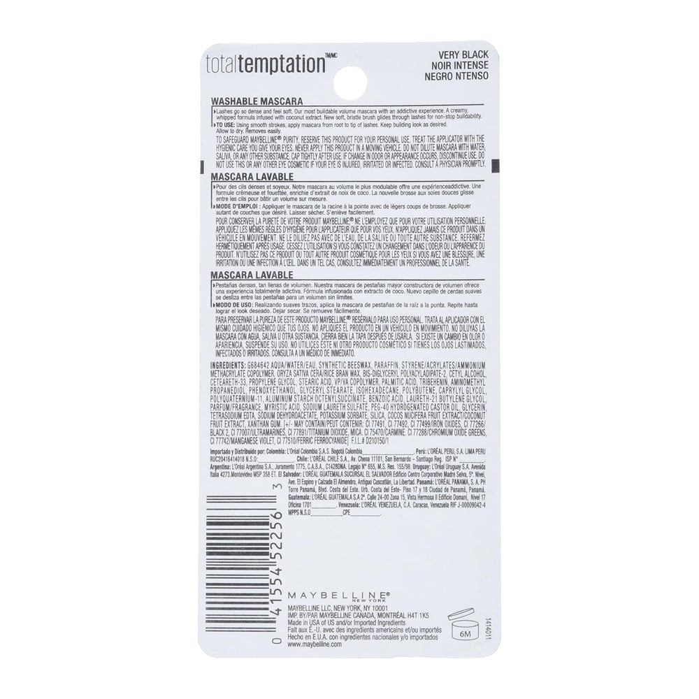 Maybelline Total Temptation Mascara very black - 0.27 oz