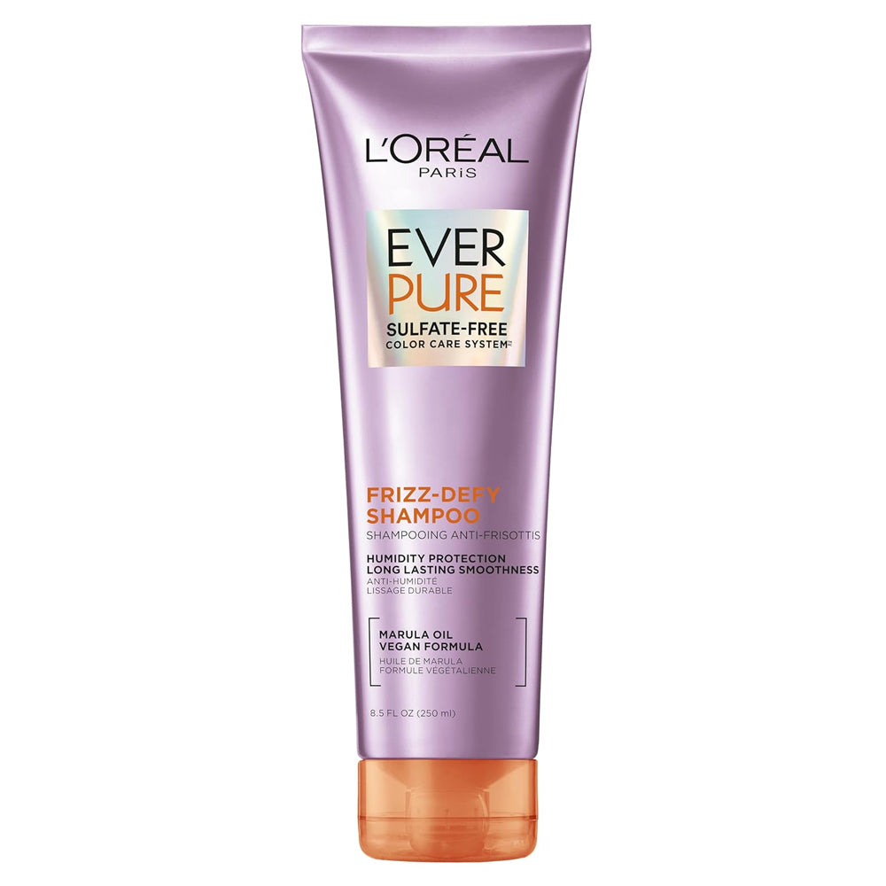 L'Oreal Paris EverPure Sulfate Free Frizz Defy Shampoo with Marula Oil 8.5 Fl Oz