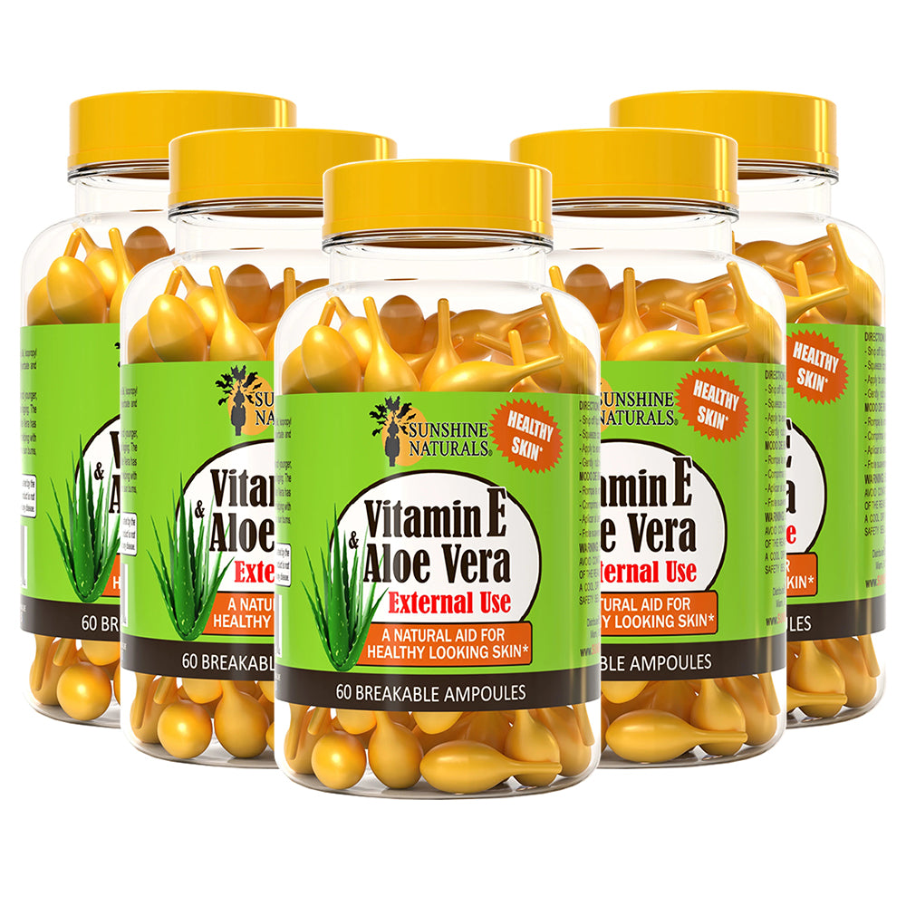 Sunshine Naturals Vitamin E and Aloe Vera Moisturizer. For Dry Skin. 60 Vials