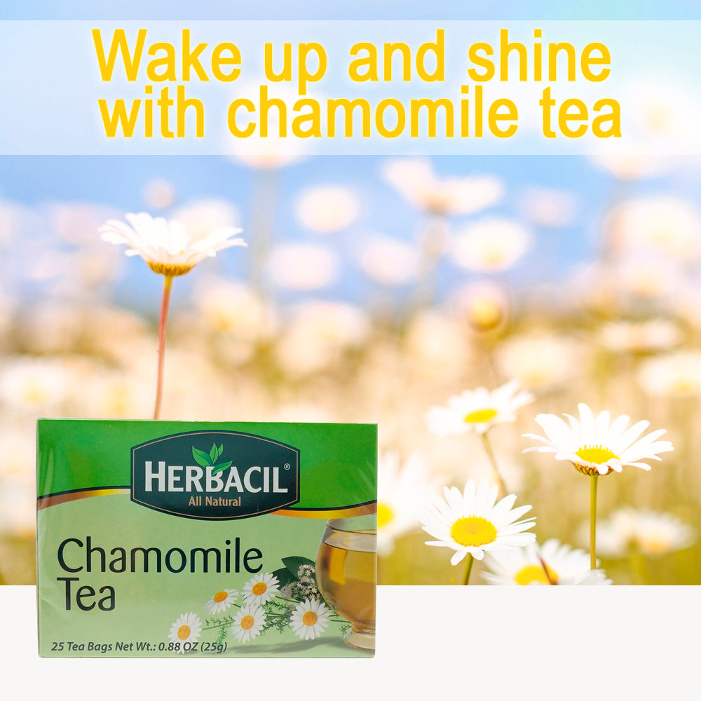 Herbacil Chamomile / Manzanilla Tea 25-Bags 0.88 Oz / 25 g. Pack of 3