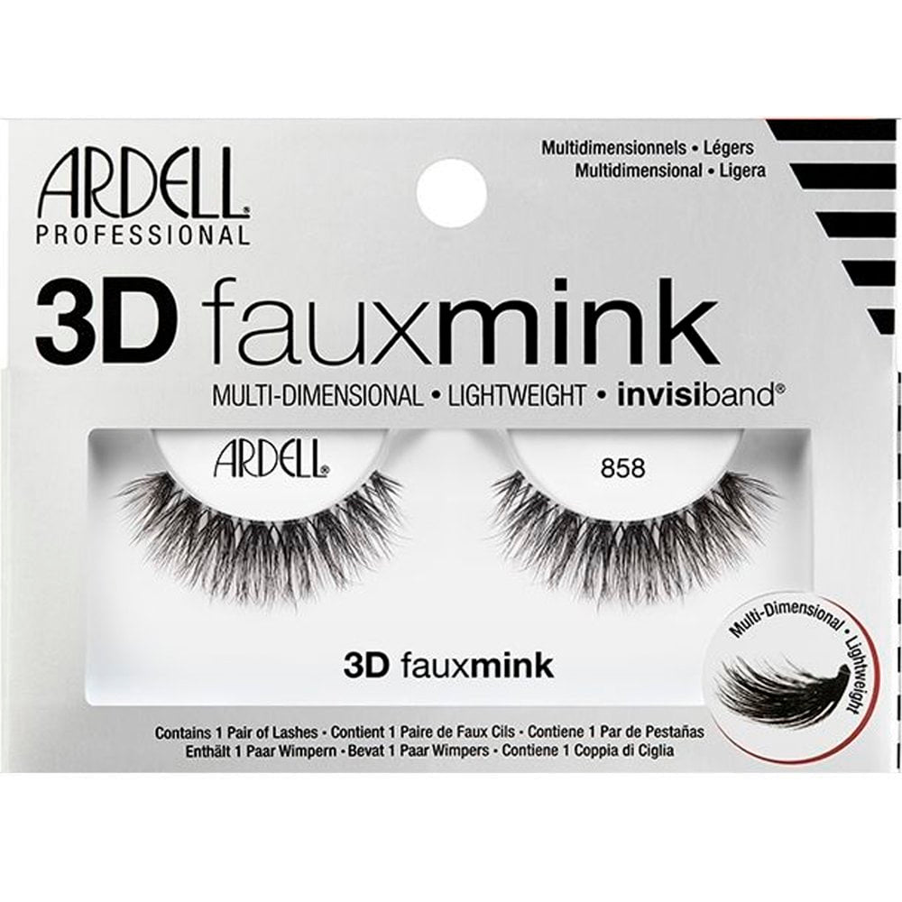 Ardell Professional 3D Faux Mink 858 Eyelashes. Layered and Lightweight. 1 Pair