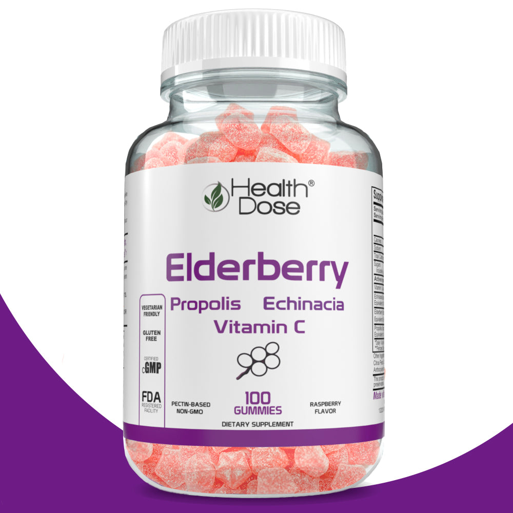 Health Dose Elderberry Adult Gummies x 100 count - Pack of 2