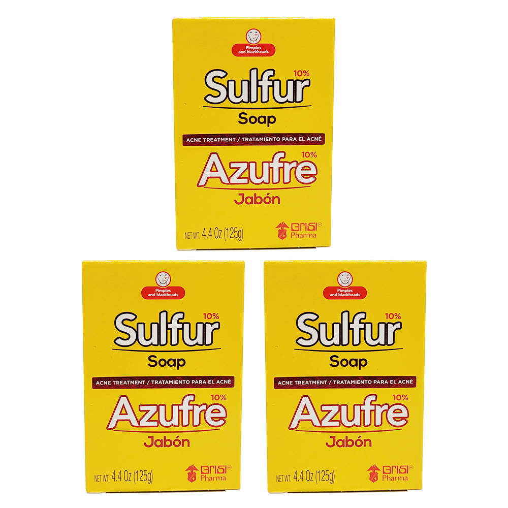Grisi Sulfur Soap With Lanolin 4.4 Oz / 125 g. Pack of 3