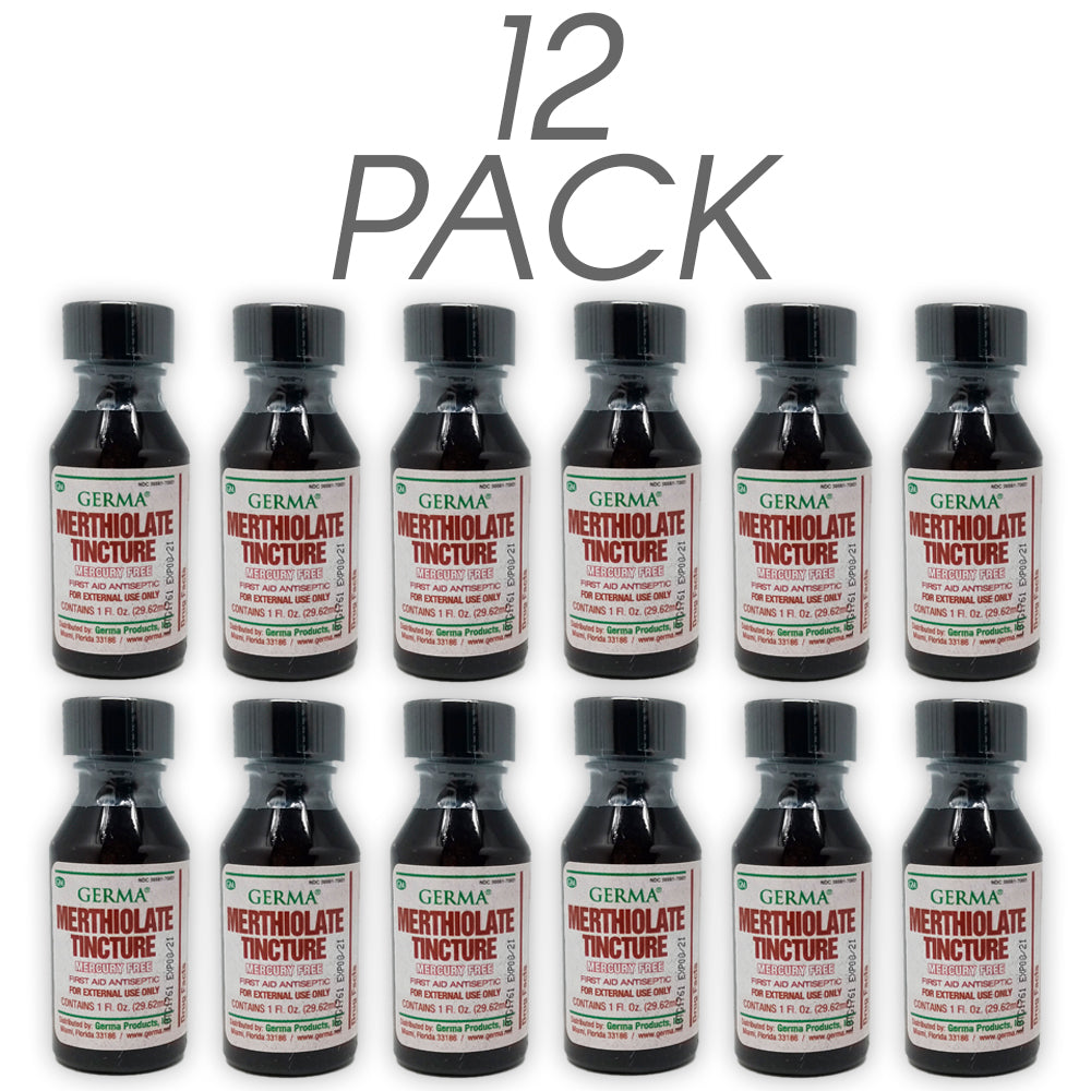 Germa Merthiolate Tincture, First Aid Antiseptic for Minor injuries, Red - 1oz