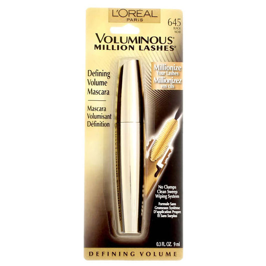 L'Oreal Voluminous Million Lashes Mascara, Black 645, 0.3 oz
