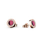 Bering Set. Rose Gold Steel, Purple Crystal Necklace & Ear Studs. 427-707-Purple