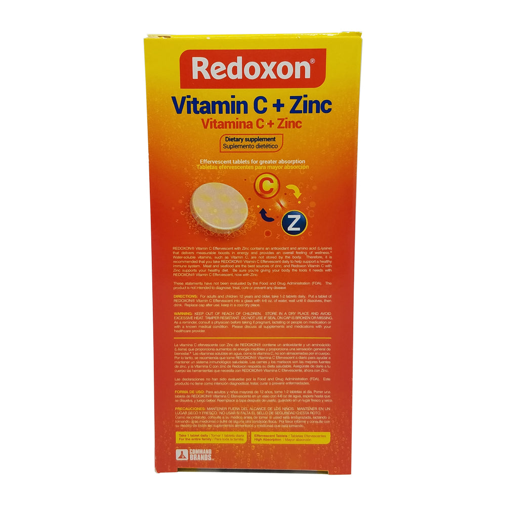 Redoxon Vitamin C with Zinc, Orange Flavored, 20 Ct, 2.82 Oz / 80 gr. Pack Of 6