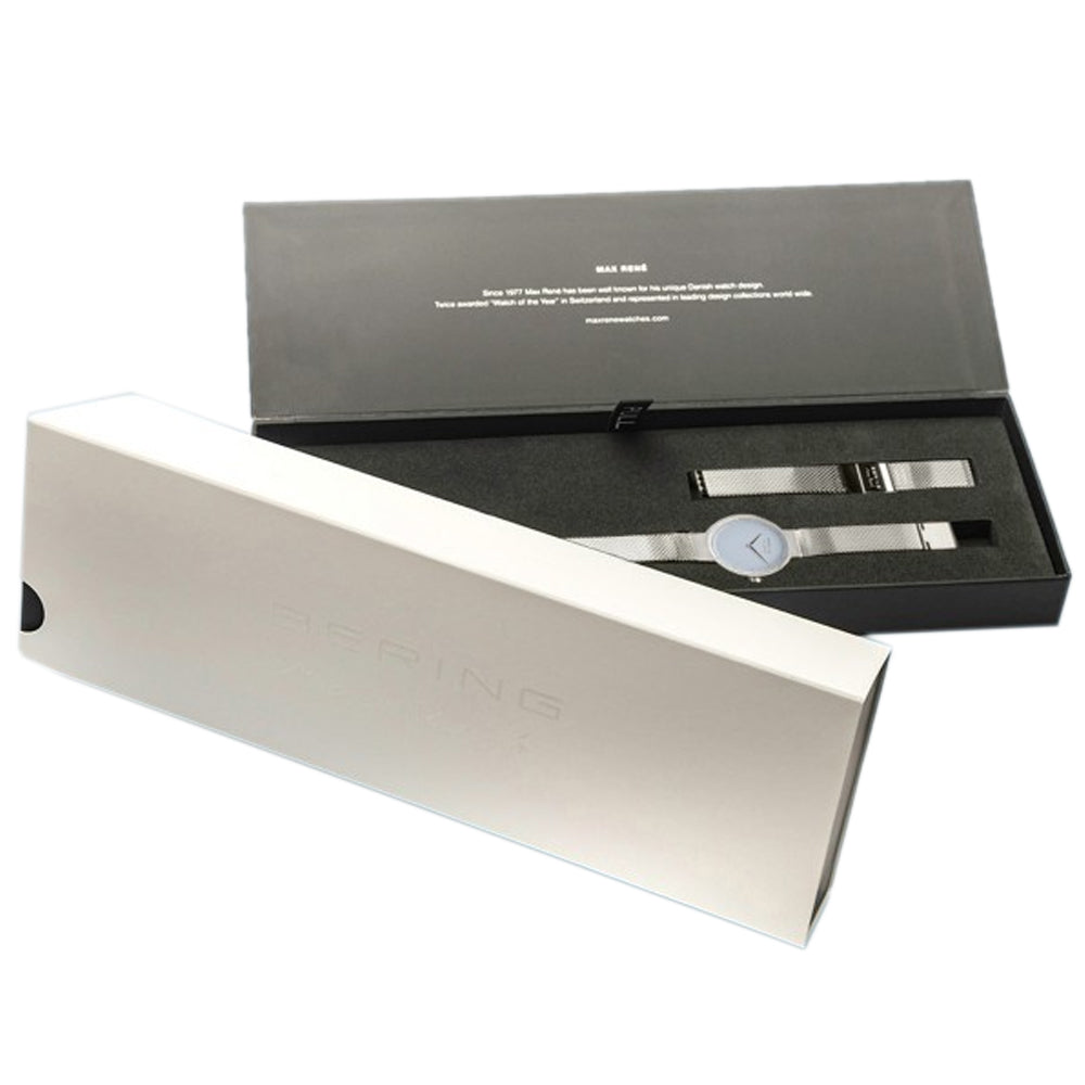 Bering Time Max René Collection Stainless Steel Case and Milanese Bands Women's Watch Silver 15531-004