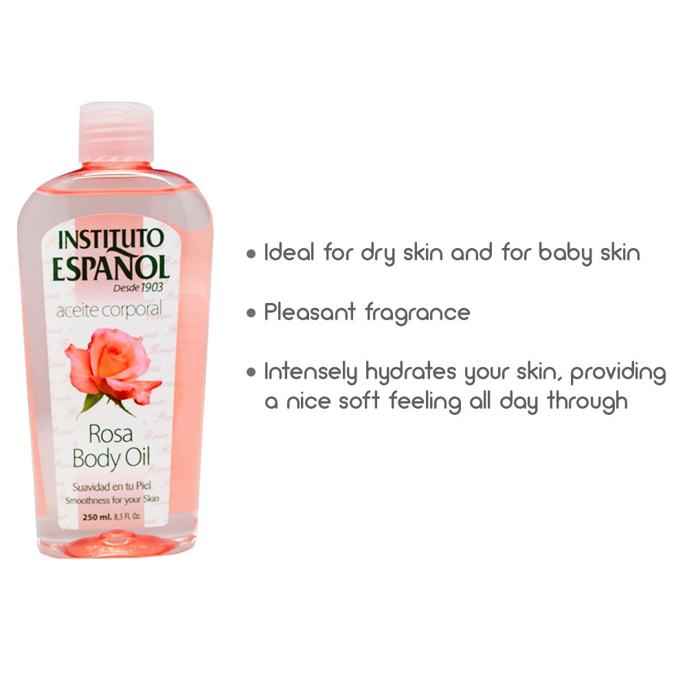 Instituto Español Rosa Body Oil 8.5 Fl Oz 250mL - SotoDeals