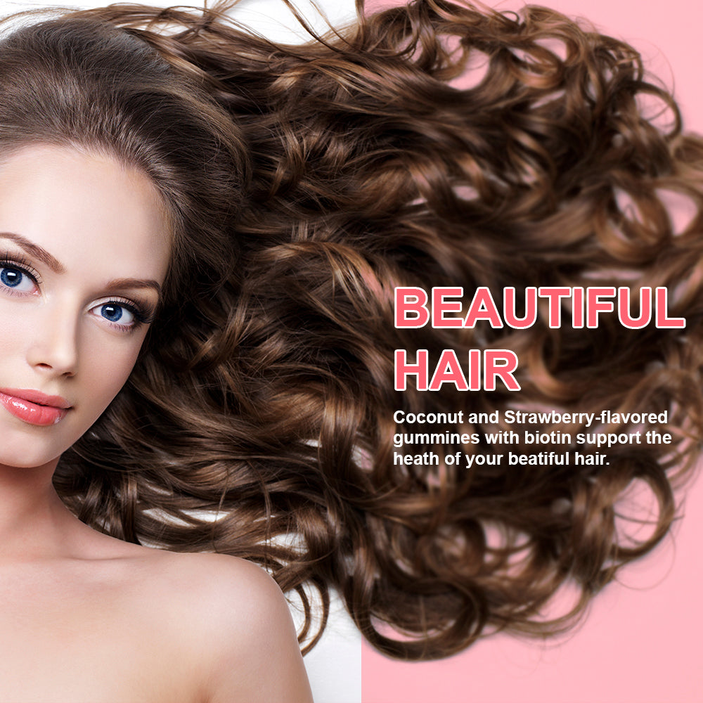 HealthDose Hair Skin Nails Biotin 5000 mcg, Vitamin A,D3,C, B6, Sugar Free 60 Ct