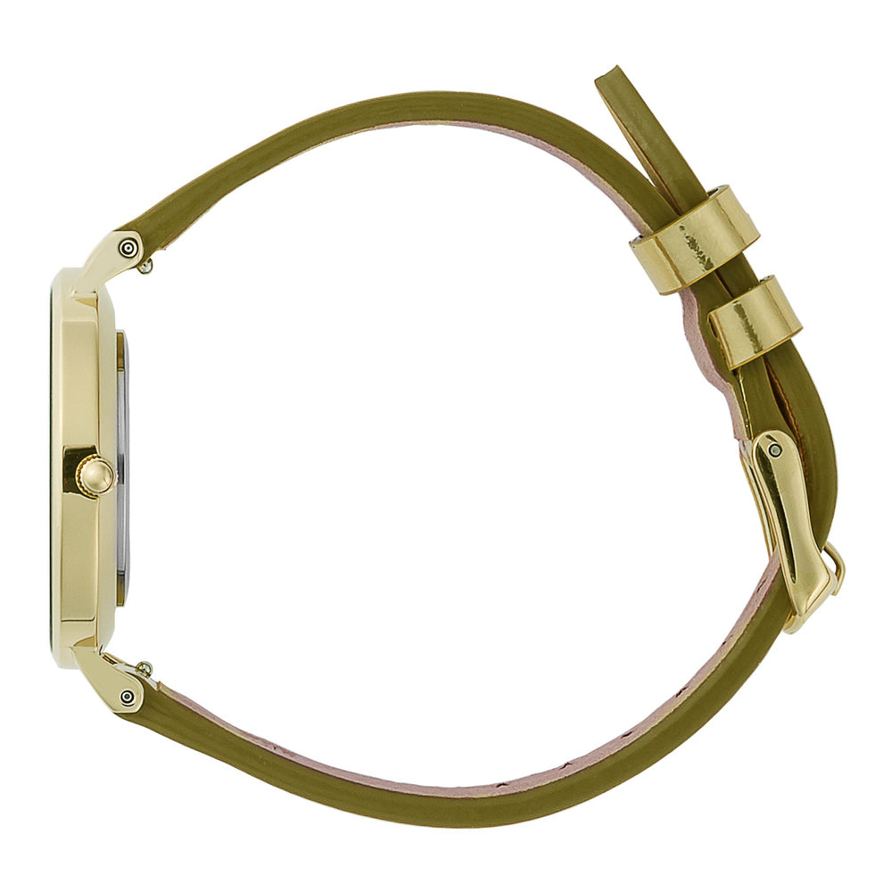 ICE City Sparkling Gold Stainless Steel and Leather Strap Women's Watch. 015084 EXTRA SMALL 2H