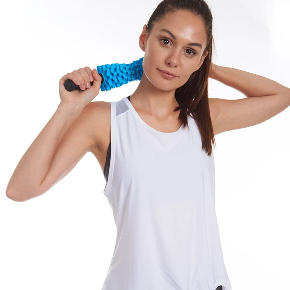 EDX - Customizable 12 Roller Massage Stick. Blue