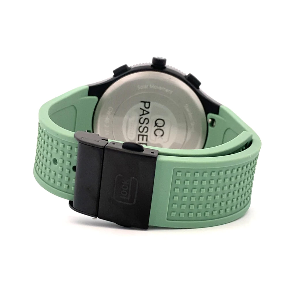 Glock Precision Watch. Black Steel Case / Green Silicone Strap 40-2-24
