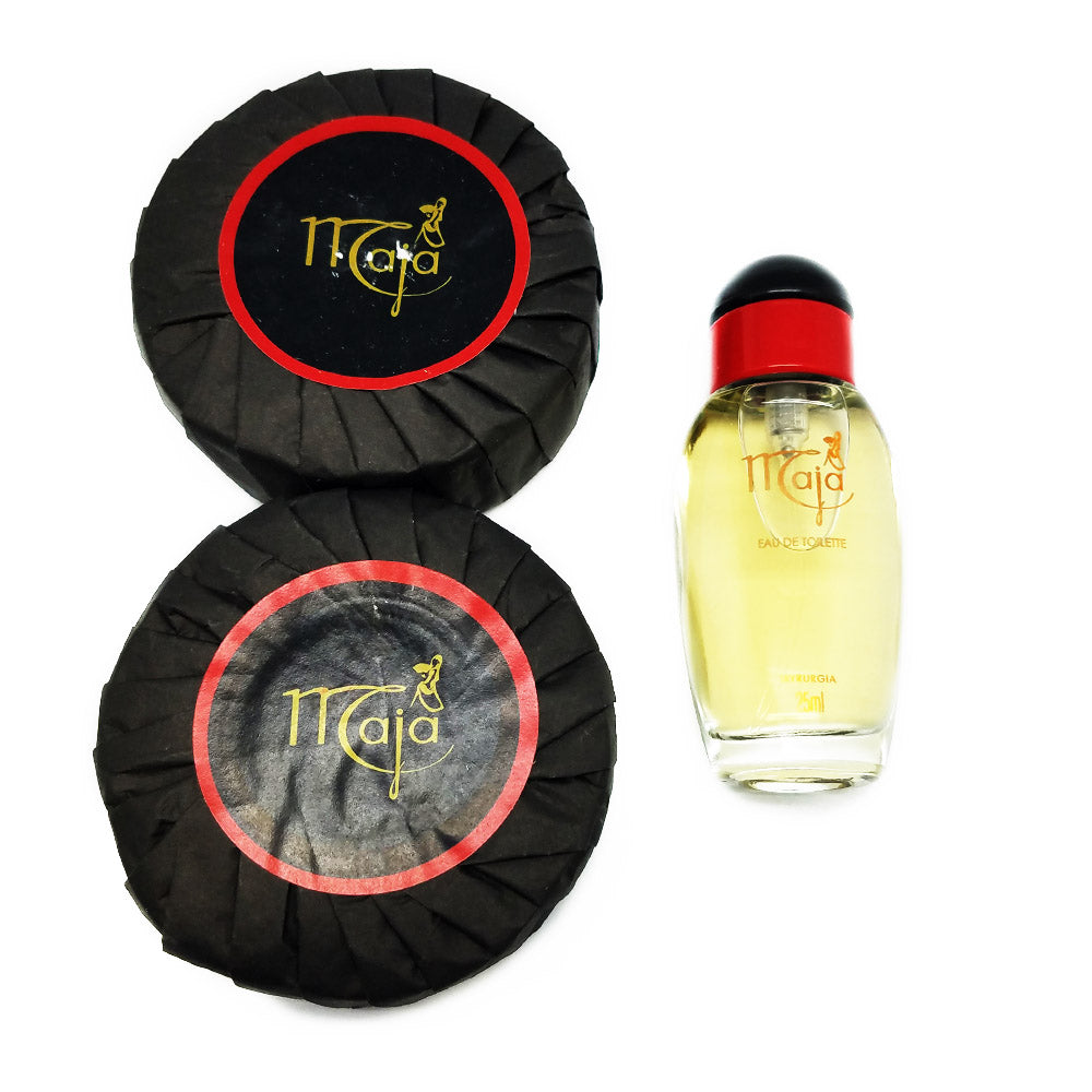 Maja Red Can Gift Set. 2 Natural Moisturizer Glycerin Soap & Original Cologne - SotoDeals