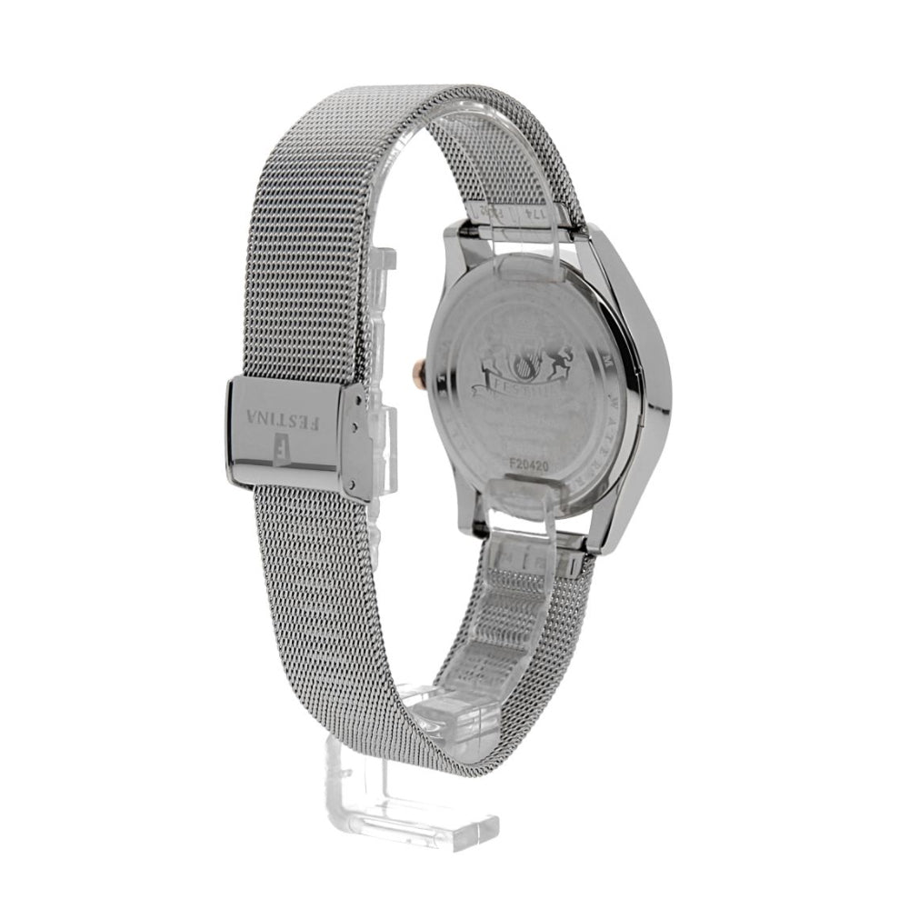 Festina Silver Stainless Steel Case and Milanese Strap Women's Watch. F20420-2