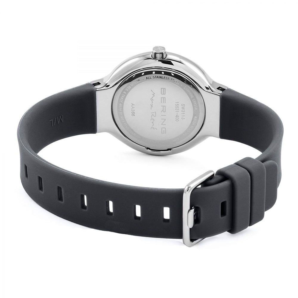 Bering Time Max René Stainless Steel Case & White Dial Women's Watch. 15531-400