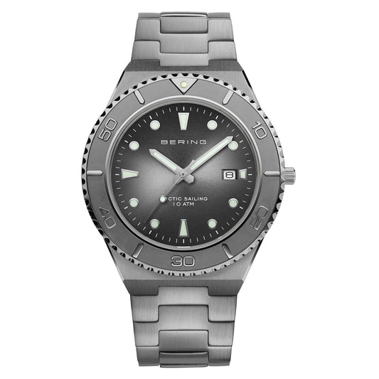 Bering Time Arctic Sailing Grey Stainless Steel Case & Dial Men Watch. 18940-777