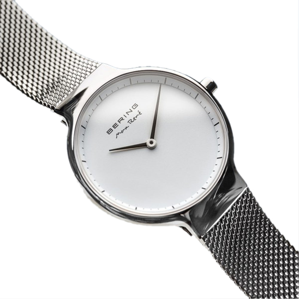 Bering Time Max René Collection Stainless Steel Case and Milanese Bands Women's Watch Silver 15531-004