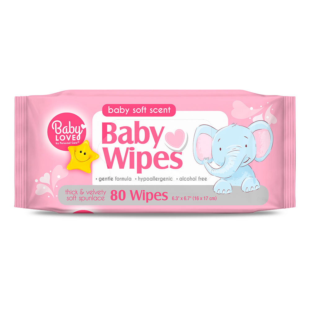 Baby Love Baby Wipes - Pink 80 Ct