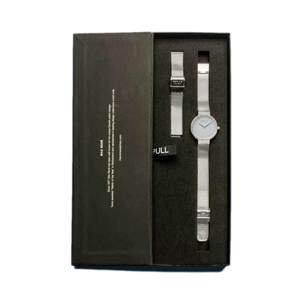 Bering Time Max René Collection Stainless Steel Case and Milanese Bands Women's Watch Silver 15531-004