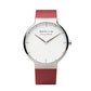 Bering Time Max René Collection, Stainless Steel Case and Silicone Bands Men's Watch Silver/Red 15540-500