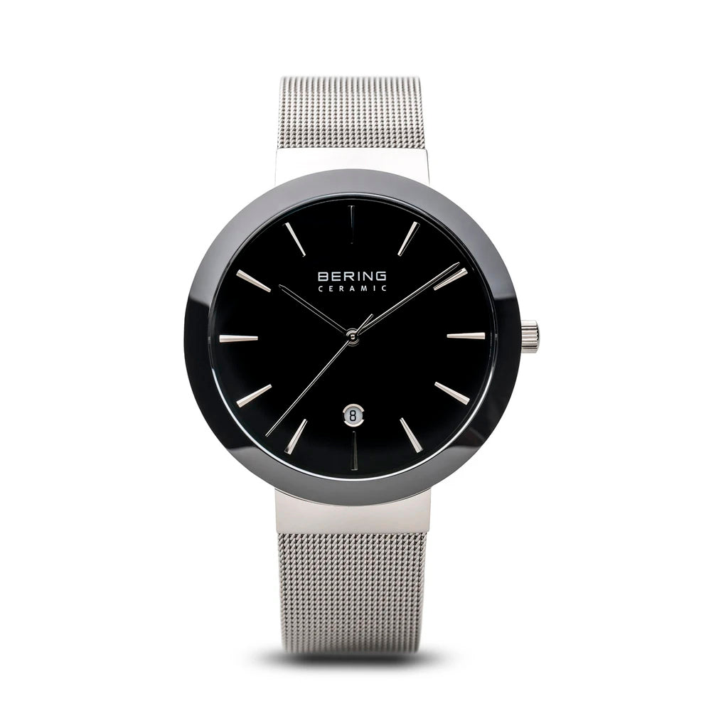 Bering Time Ceramic Silver Stainless Steel Case and Strap Women Watch. 11440-042