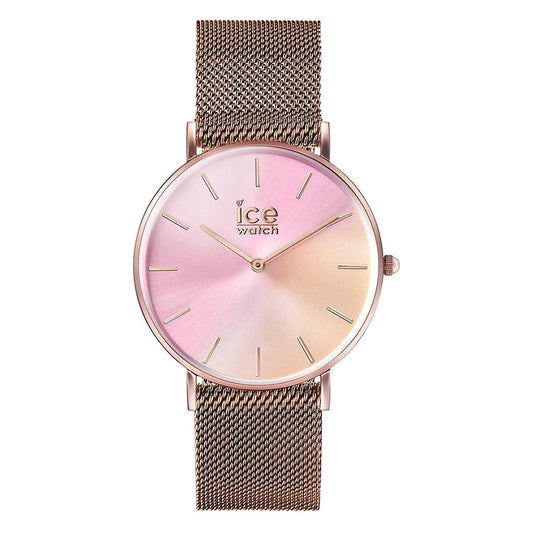 ICE City Sunset Rose Gold Stainless Steel & Milanese Strap Women's Watch. 016025