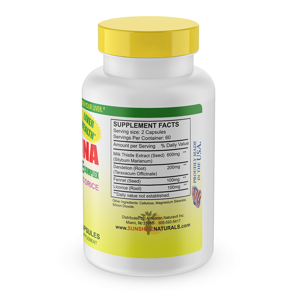 Sunshine Naturals Milk Thistle Complex. Liver Health Support. 600 mg. 120 Caps