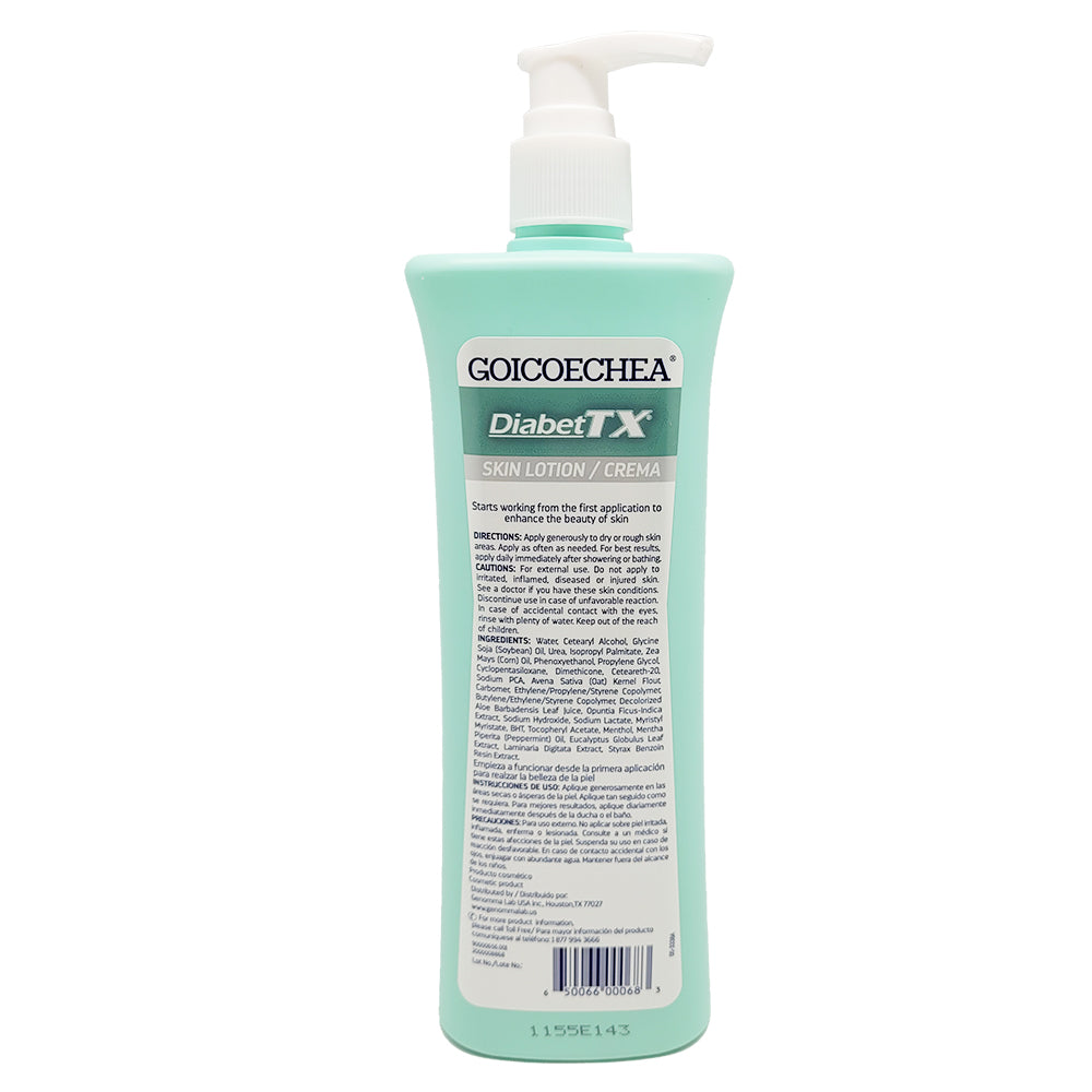 Goicoechea Diabet TX Skin Lotion. Intense Moisturizer for Leg and Body. 13.5 oz