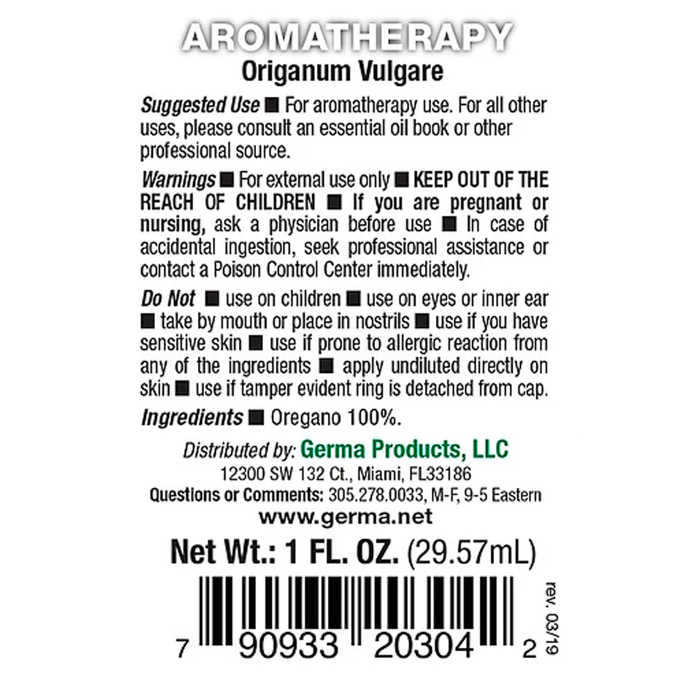 Germa Natural Oregano Oil Expectorant/Aceite de Oregano Natural Expectorante 1oz - SotoDeals