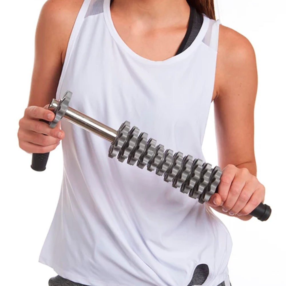 EDX - Customizable 12 Roller Massage Stick. Gray