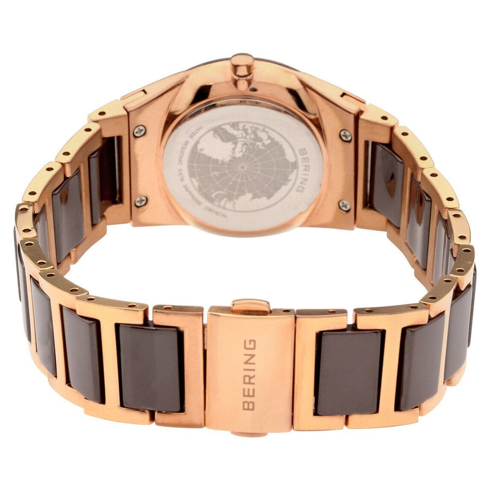 Bering Time Ceramic Rose Gold Steel with Ceramic Links Women's Watch. 32230-765