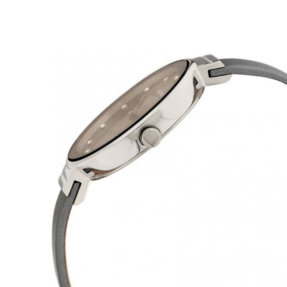 Bering Time Classic Silver Steel Case and Grey Strap Women's Watch. 12034-609