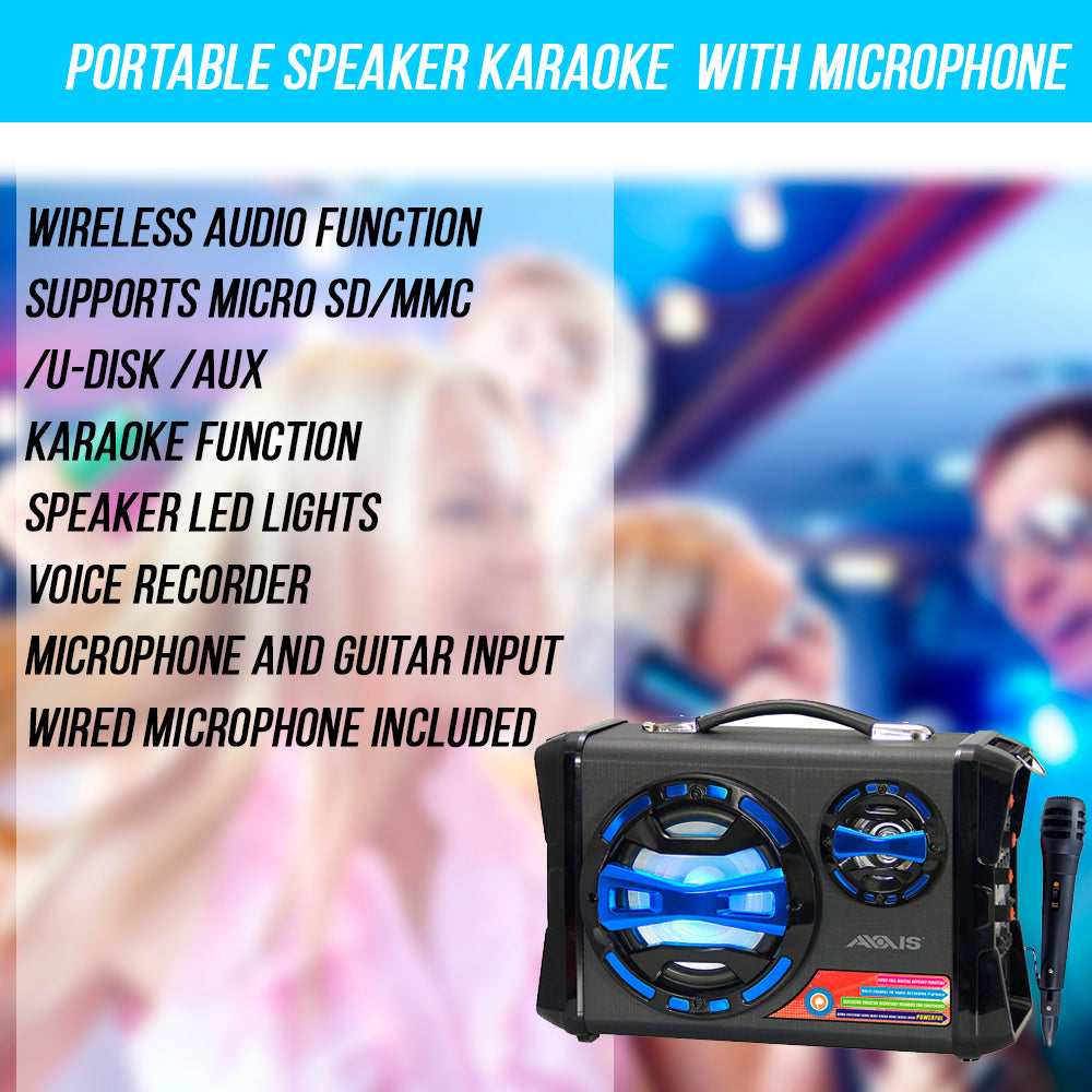Axxis Portable Speaker Karaoke with Microphone 25 Watts